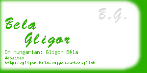 bela gligor business card
